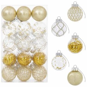 vidaXL Weihnachtskugelset 30 stk. Gold &Oslash; 6 cm PET