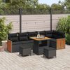 vidaXL Gartensofa-set mit Kissen 9 pcs Schwarz