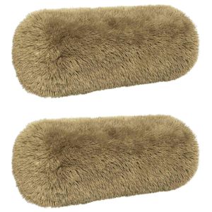 vidaXL Kissen mit Kissen HEERLEN 2 Stk. Hellgrau PV Fleece