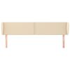 vidaXL Kopfteil mit Ohren Creme 183x23x78/88 cm Stoff