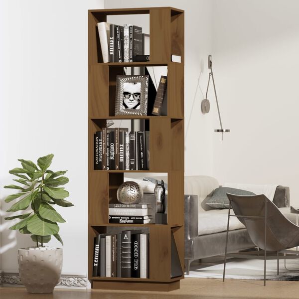 vidaXL Bücherregal/Raumteiler Honigbraun 51x25x163,5 cm Massivholz