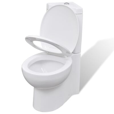 vidaXL Toilette für Ecke Keramik Weiß