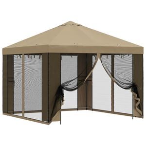 vidaXL Garten Pavillon mit Seitenw&auml;nden 3 x 3 m Beige