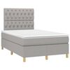 vidaXL Boxspringbett mit Matratze & LED Hellgrau 120x200 cm Stoff
