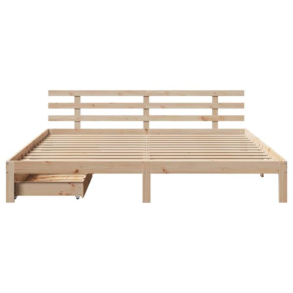 vidaXL Massivholzbett mit Schubladen 200x200 cm Kiefer