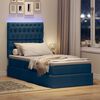 vidaXL Bett mit Stauraum und LED mit LED Blau 90 x 200 cm Polyester
