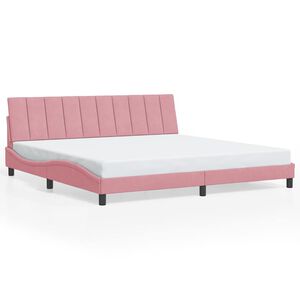 vidaXL Bettgestell ohne Matratze "Hanko" Rosa 200x200 cm Samt