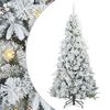 vidaXL K&uuml;nstlicher klappbarer Weihnachtsbaum Wei&szlig; 210 cm PE und PVC