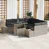 vidaXL Garten-Sofa-Set mit Kissen 9 pcs Hellgrau und Dunkelgrau