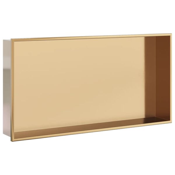 vidaXL Duschnische Golden Geb&uuml;rstet 62x32x9 cm Edelstahl