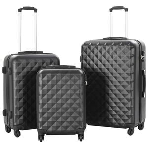 vidaXL Hartschalen-Trolley-Set 3 Stk. Schwarz ABS