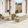 vidaXL Garten-Sofa-Set mit Kissen mit Speicher 10 pcs Beige und Creme