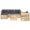 vidaXL 6-tlg. Garten-Lounge-Set mit Kissen Gr&uuml;n Impr&auml;gniertes Holz