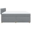 vidaXL Boxspringbett mit Matratze Hellgrau 200x200 cm Stoff