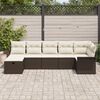 vidaXL Gartensofa-set mit Kissen 7 pcs Braun und Creme Poly-Rattan
