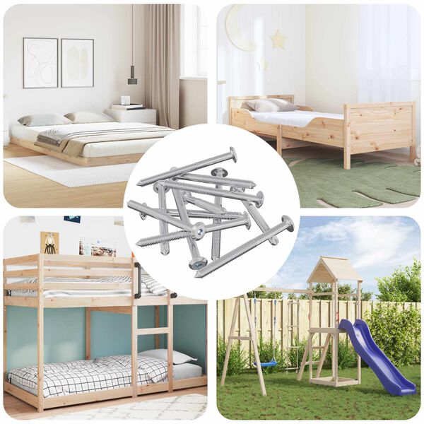 vidaXL M&ouml;bel-Schrauben 12 pcs Silber M6 x 70 mm Stahl