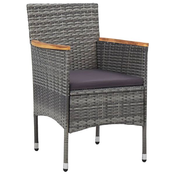 vidaXL 11-tlg. Garten-Essgruppe Poly Rattan Grau