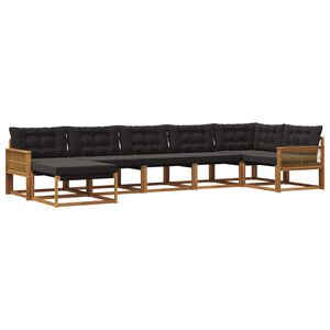 vidaXL Outdoor-Sofagarnitur 7 stk. Nat&uuml;rlich und Schwarz