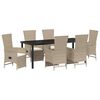vidaXL Garten Essgruppe 7 stk. Beige Poly-Rattan