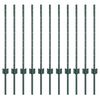 vidaXL Eingebetteter Zaunpfosten 11 stk. Gr&uuml;n 120 cm