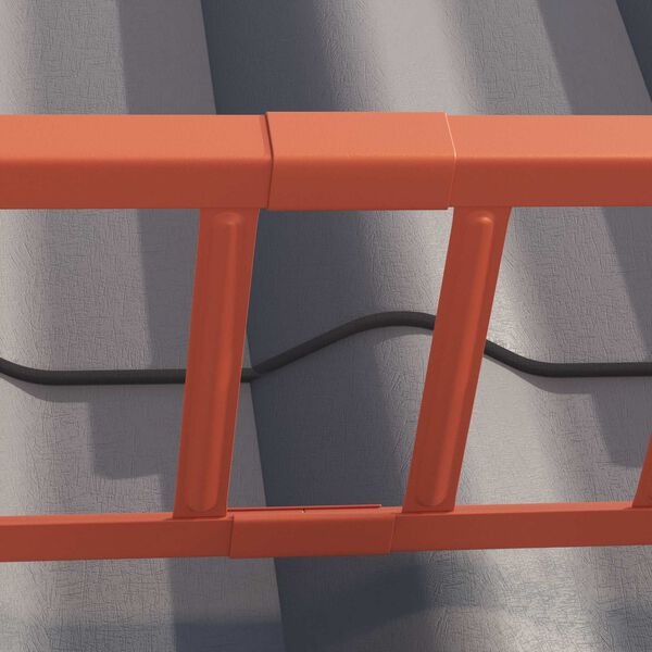 vidaXL Dachschneeschild Rot 300 x 2,5 x 20 cm Stahl