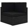 vidaXL 5-tlg. Garten-Lounge-Set mit Kissen Schwarz Poly Rattan