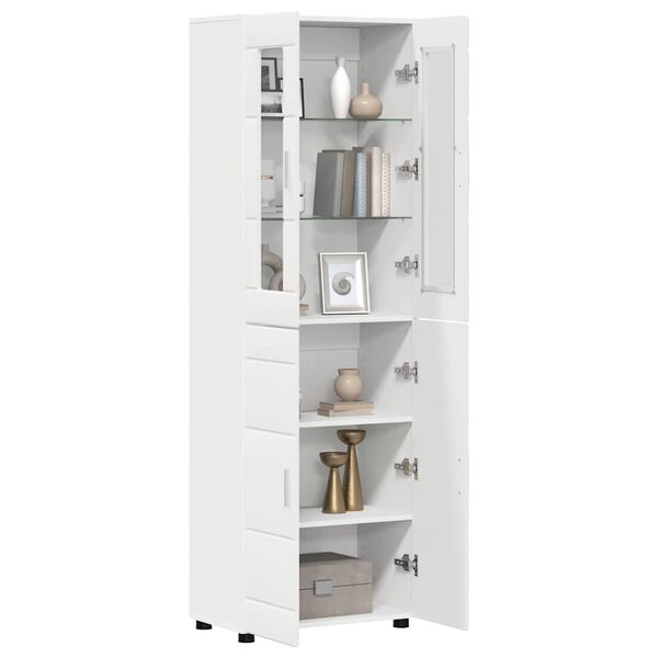 vidaXL Highboard mit Regal FLORIN Wei&szlig; 60 x 35 x 182 cm Holzwerkstoff