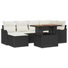 vidaXL Garten-Sofa-Set 7 stk. Schwarz und Creme