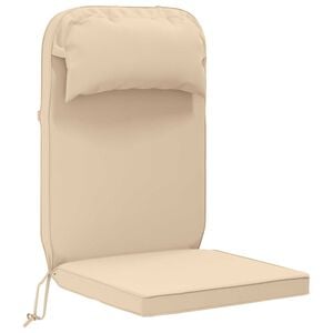 vidaXL Sonnen-Lounger Kissen 100 % Polyester Creme 55 x 124 x 5 cm