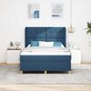 vidaXL Boxspringbett mit Matratze Dunkelgrau 90x190 cm Blau Stoff