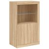 vidaXL Sideboard mit LED-Leuchten Sonoma-Eiche 162x37x100 cm