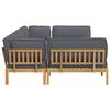 vidaXL Sofa Set mit Kissen Uni 6 pcs Anthrazit Massivholz Akazie