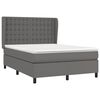 vidaXL Boxspringbett mit Matratze Grau 140x190 cm Kunstleder