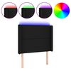 vidaXL LED Kopfteil Schwarz 83x16x118/128 cm Stoff