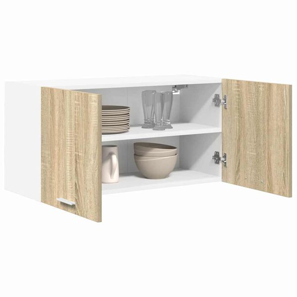 vidaXL H&auml;ngeschrank mit T&uuml;r Sonoma-Eiche 80 x 31 x 40 cm Holzwerkstoff