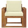 vidaXL Outdoor-Sofa Massives Akazienholz und Polyester Natur