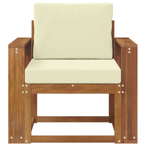 vidaXL Outdoor-Sofa Massives Akazienholz und Polyester Natur