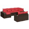 vidaXL 10-teiliges Gartensofa-Set mit Kissen, braun, Polyrattan
