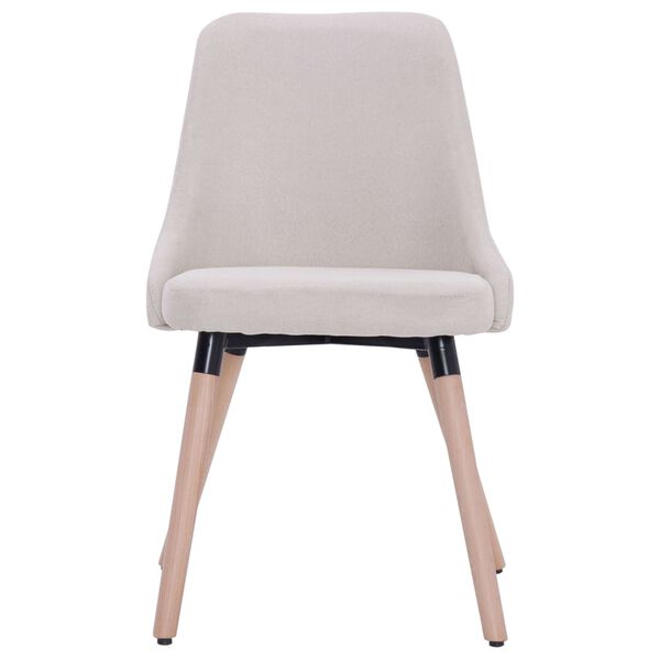 vidaXL Esszimmerst&uuml;hle 2 Stk. Creme Stoff