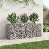 vidaXL Gabionen Hochbeet Silber 150 x 50 x 60 cm Verzinkter Stahl