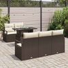 vidaXL Gartensofa-set mit Kissen mit Speicher 6 pcs Braun Poly Rattan