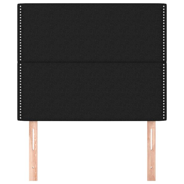 vidaXL Kopfteil Schwarz 100 x 5 x 118/128 cm Stoff