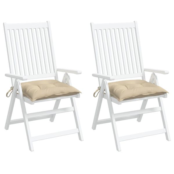 vidaXL Stuhlkissen 2 Stk. Beige 50x50x7 cm Oxford-Gewebe