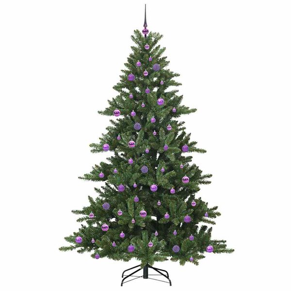 vidaXL K&uuml;nstlicher klappbarer Weihnachtsbaum Gr&uuml;n 210 cm PVC und Stahl