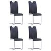 vidaXL Freischwinger 4 Stk. Schwarz Kunstleder