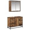 vidaXL Badezimmerm&ouml;bel-Set mit Schubladen 2 pcs Altholz Holzwerkstoff