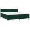 vidaXL Boxspringbett mit Matratze & LED Dunkelgr&uuml;n 160x200 cm Samt