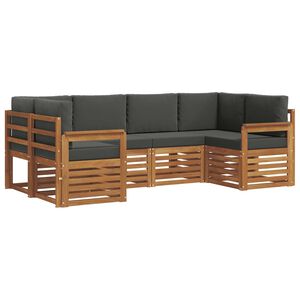 vidaXL Ecksofa Set 6 pcs Natur und Anthrazit Massivholz Akazie