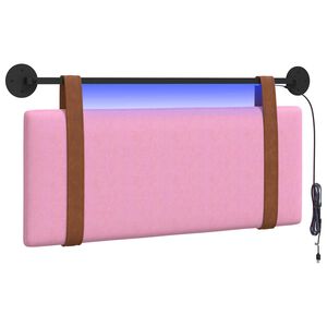 vidaXL H&auml;ngendes Kopfteil Mit LED Licht Rosa Antikes PU