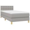 vidaXL Boxspringbett mit Matratze Hellgrau 100x200 cm Stoff